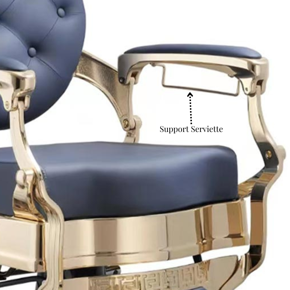 Fauteuil Barbier Florence Bleu Or